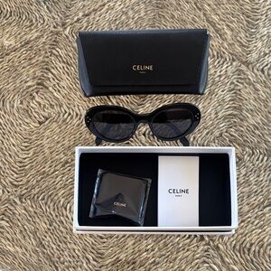 Celine Black Oval Sunglasses with Branded Case